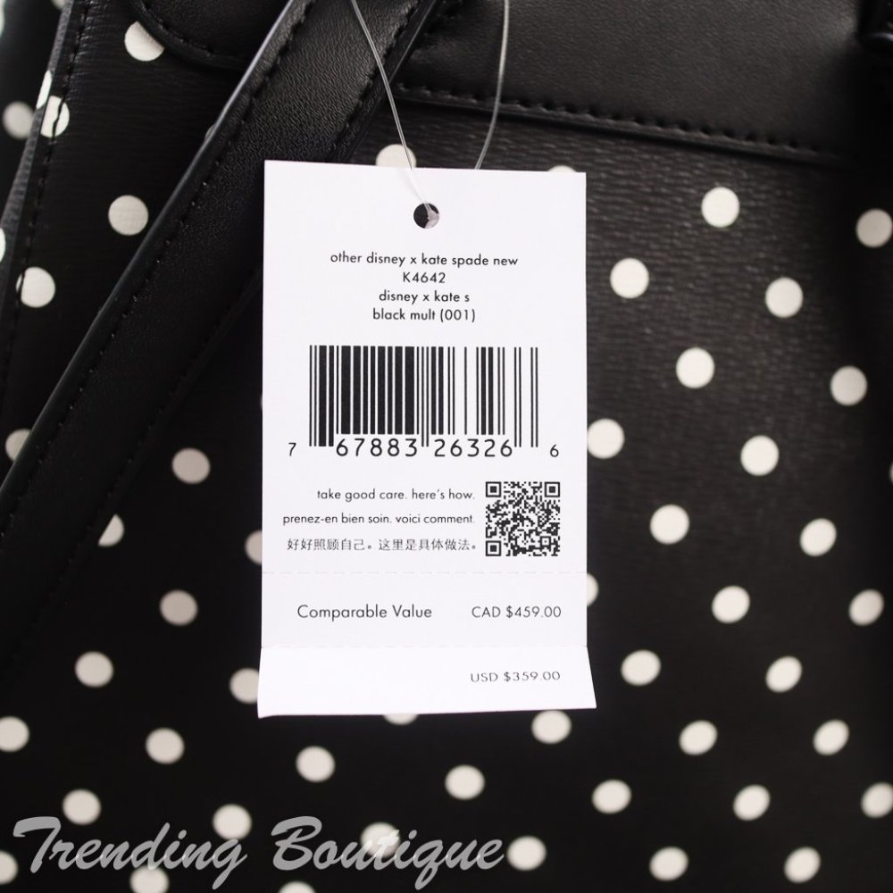 NWT Disney x Kate Spade New York Minnie Mouse Backpack in Black Multi - Picture 7 of 13